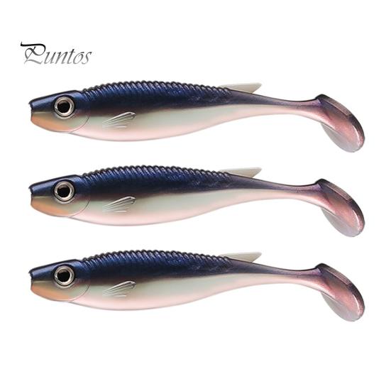 3 buc 7,5 cm/2,6 g momeală moale de pescuit cu coadă cu sclipici, realistă, bionică, colorată, silicon, momeală artificială, apă dulce, pescuit la apă sărată