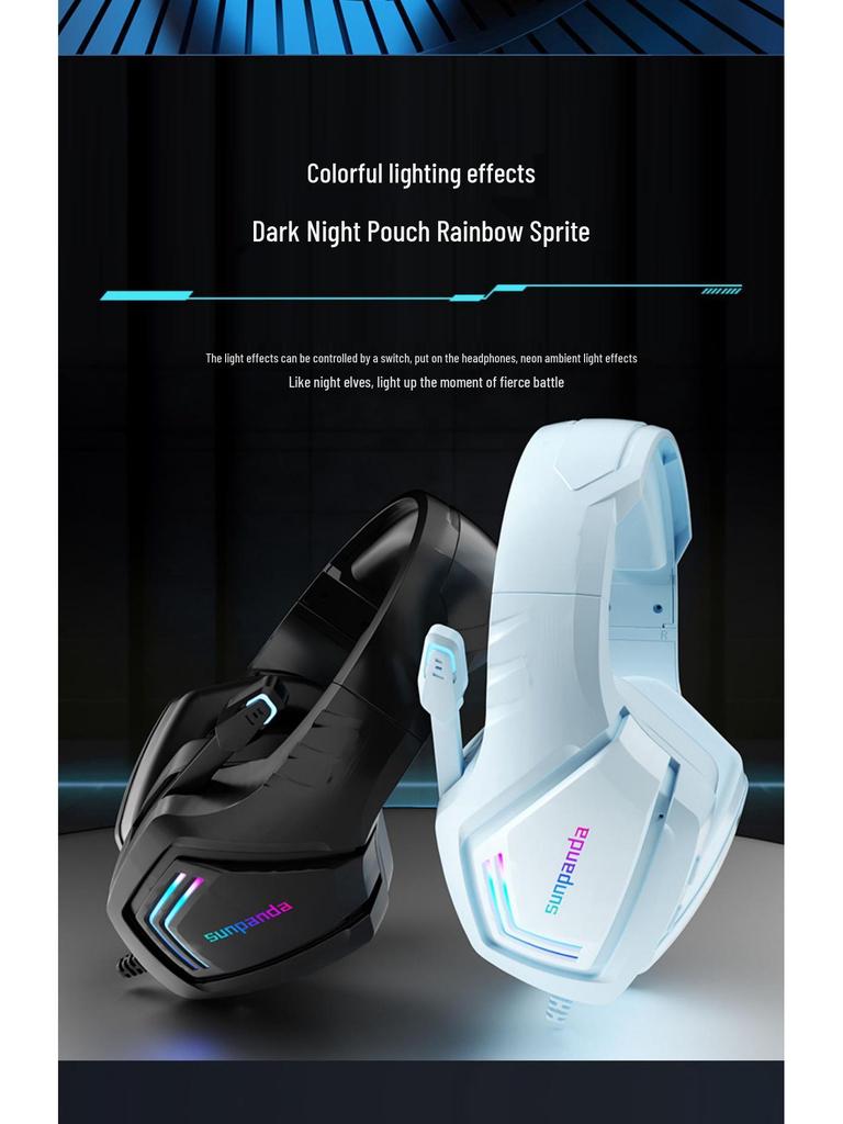 USB Gaming Headset with Noise Cancelling and Cool Lighting Effects for PC/Laptop