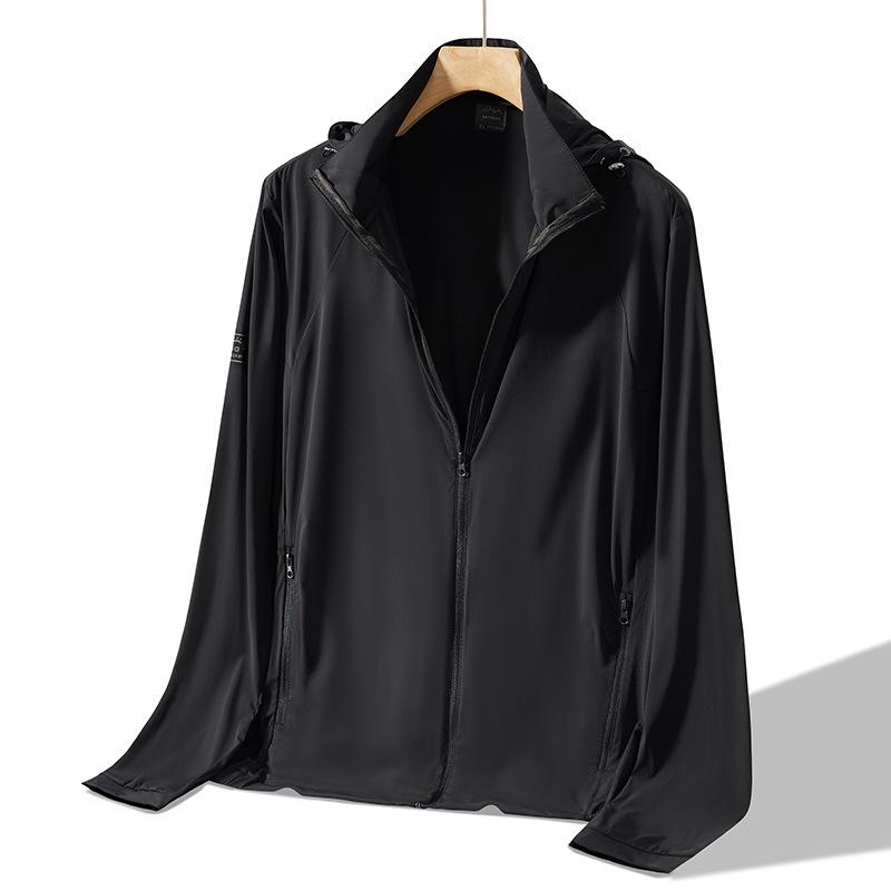 High-Quality Summer UV Protection Ice Silk Hooded Jacket with Stand Collar