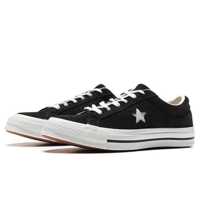 Converse One Star OX Comfortable Casual Breathable Lightweight Low-Top Espadrilles Unisex Black & White