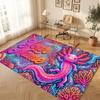 Underwater Fish Theme Soft Crystal Velvet Rug Custom Name & Text Print Non Slip Floor Rug for Bedroom Living Room