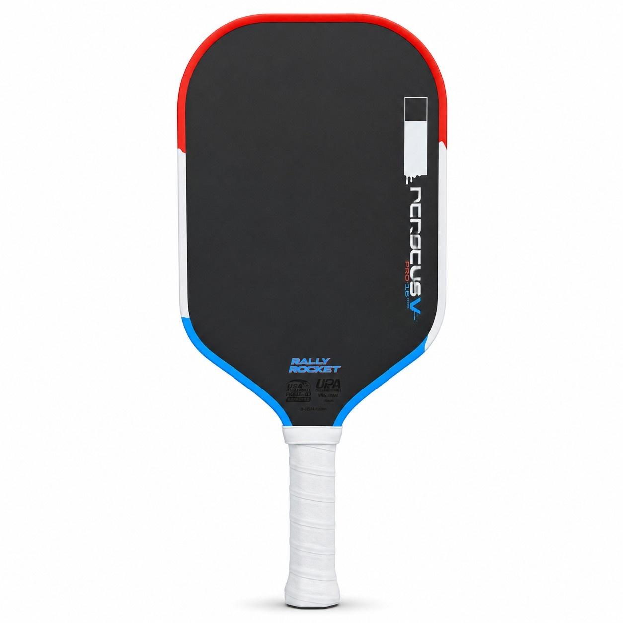USAPA UPA-A Approved Rally Rocket Pro V Summer Pickleball Paddle Toray T700 Raw Carbon Fiber 16mm 14mm Gen 5 Thermoformed Racket Carbon Fiber