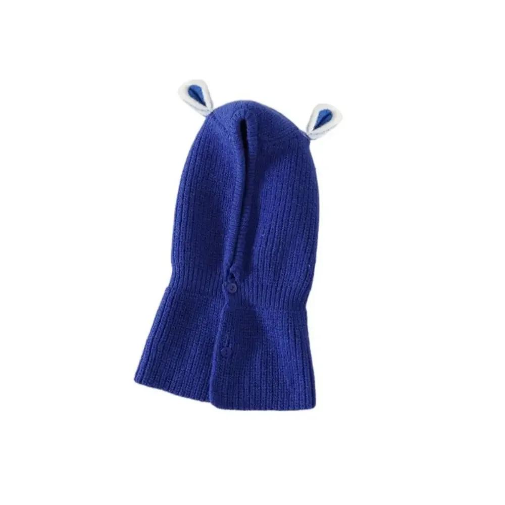 Bear Ear Shape Kids Soft Balaclava Warmer Knitted Beanie Children Pullover Hat Cap Scarf All-in-One Windproof Ski Scarf Hat