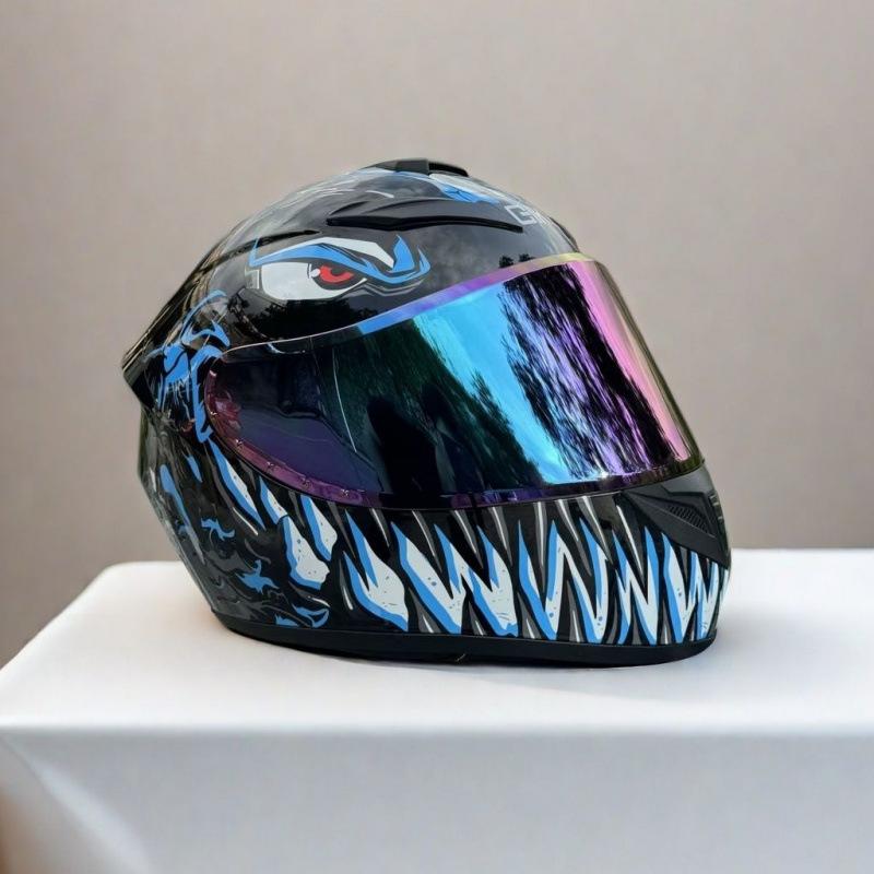 New Locomotive Motorcycle Men's and Women's 3c Full Helmet Motorcycle Personalized Handsome Safety Helmet Winter Windshield Helmet