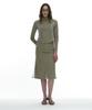 Partimento Woman Mesh Layer Gored Midi Skirt_Light Khaki