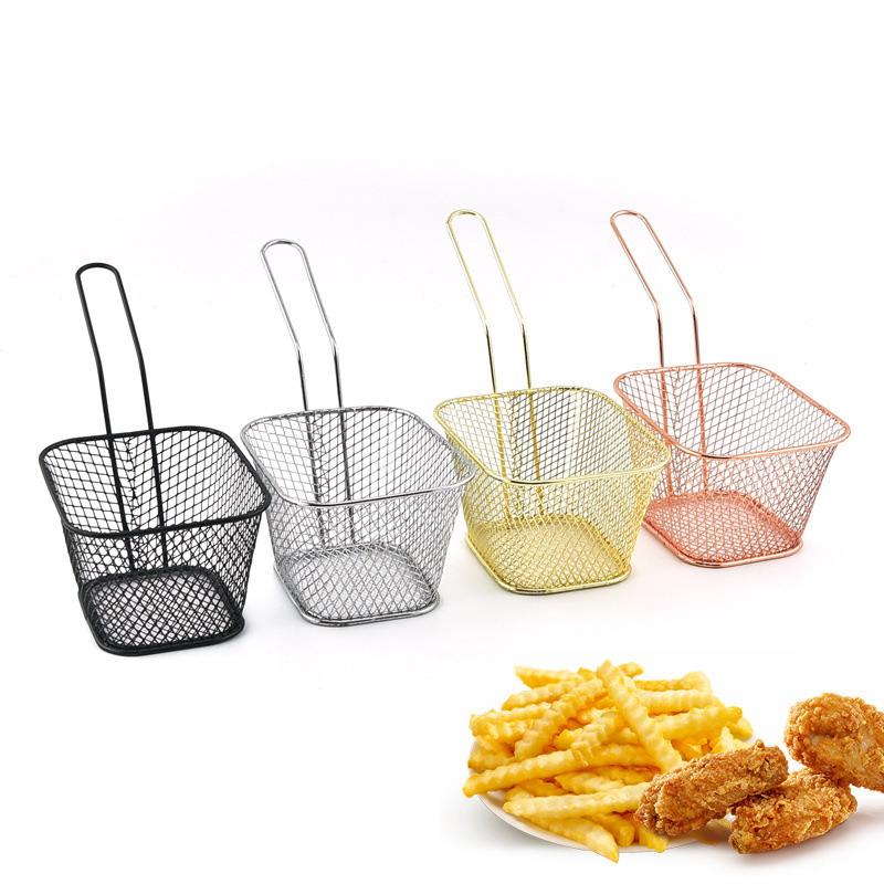 New French Fries Basket Portable Stainless Steel Chips Mini Frying Basket Strainer Fryer Kitchen Cooking Basket Colander Accesso