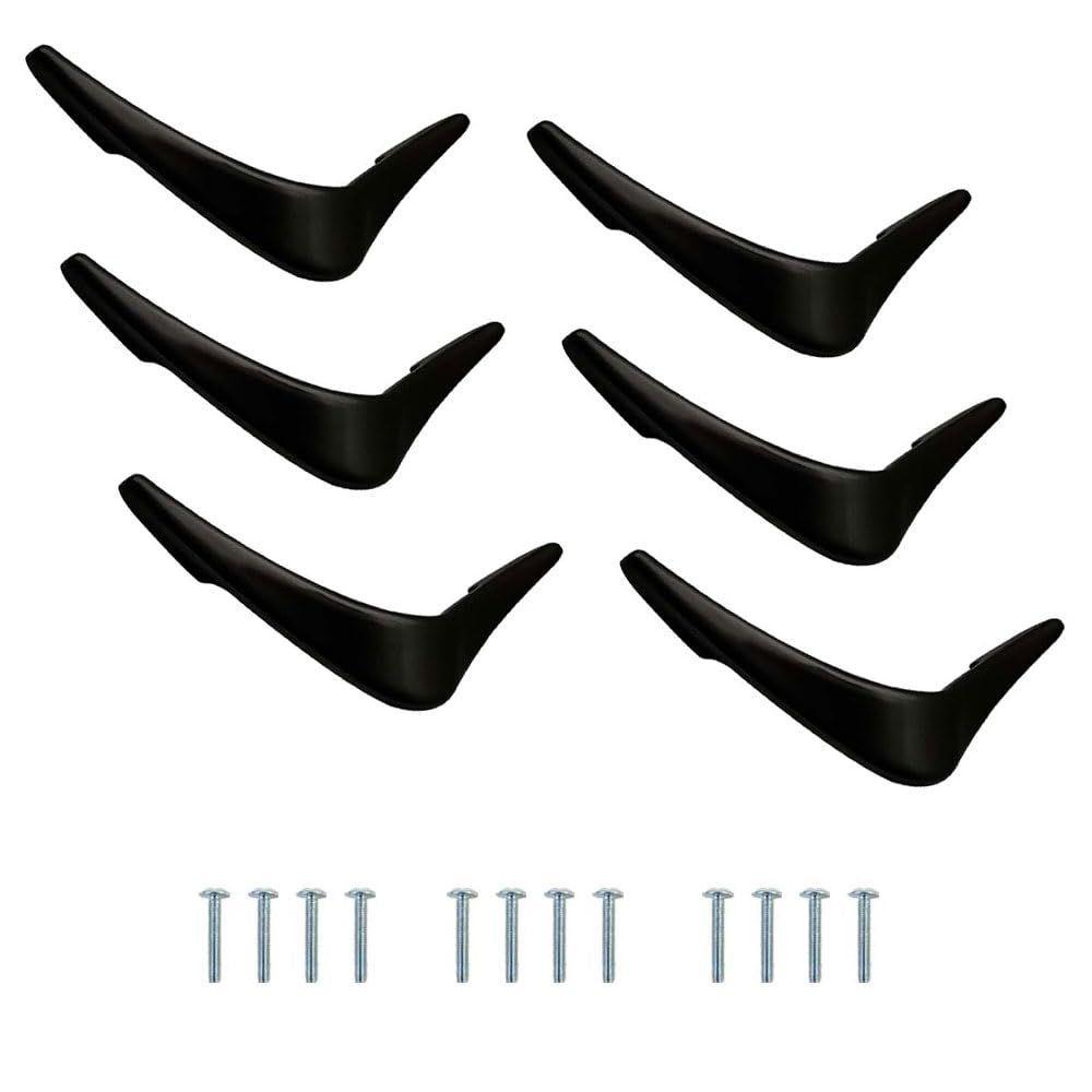 V Knobs for Drawers and Cabinets for Home/Kitchen/Offices and Hotels - Versatile Solution for Home, Hotel, and Office Doors (Black, 6)