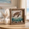 Sea Glass Art Painting with LED Light, DIY Mosaic Arts and Craft Kit, Ocean Themed Painting Kit, Beach Art Kit for Home Office Bookshelf Decoration