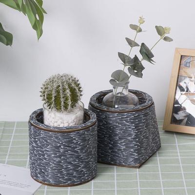 Cesto per piante in rattan, vasi per piante intrecciati per interni, per fioriere, vasi per piante, decorazioni per cesto della biancheria, per la casa