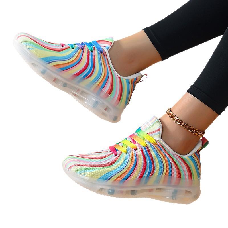New large size lace-up color low-top single shoes graffiti lazy canvas flat-soled single shoes women's shoes