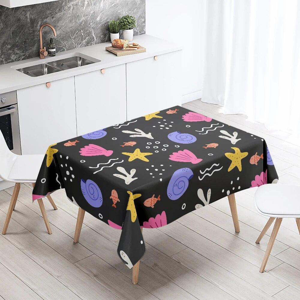 Plant Floral Rectangular Tablecloth Waterproof and Oil Resistant Wedding Party Decoration Restaurant Table Kitchen