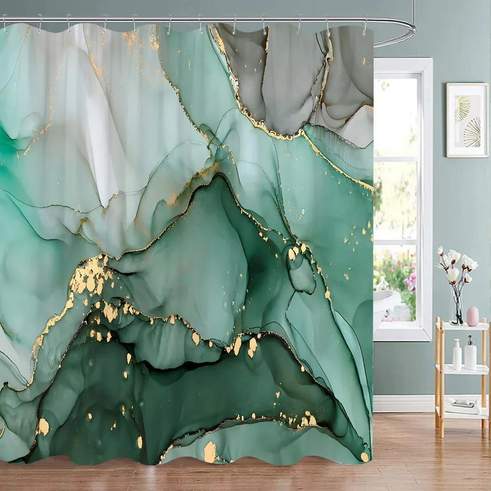 Czarny Szary Złoty Marmurowy Zasłona Prysznicowa Szara Nowoczesna Abstrakcyjna Zasłona Prysznicowa do Łazienki Fajna Sztuka Ładna Tkanina Zasłona Kąpielowa Dekor