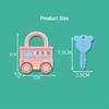 Cartoon Vehicle Lock Matching Toys For Baby Education Learning Unlocking Skills