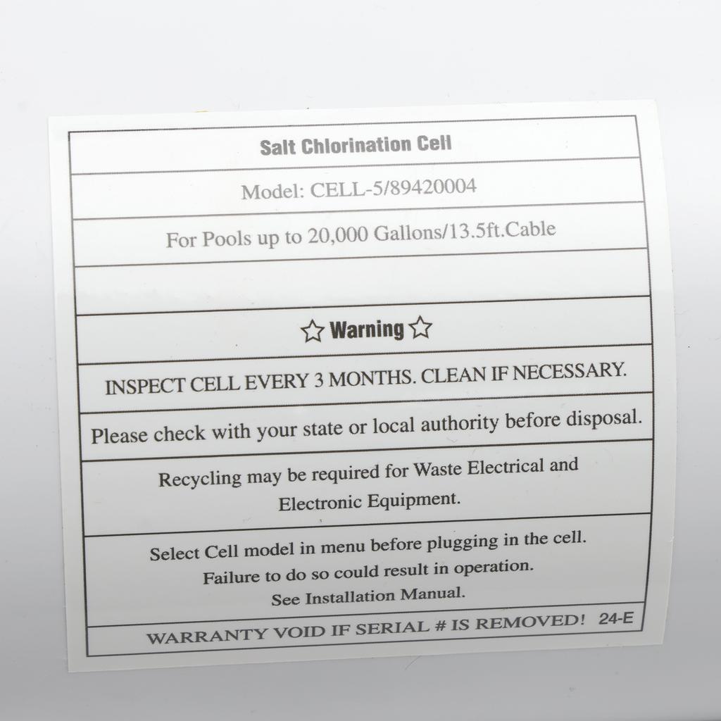 GLX-CELL-5 TurboCell Salt Chlorination Cell For Hayward Pool Up To 20000 Gallons