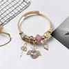2026 New Designs Heart Key love Charms Stainless Steel 18K Golden Women Charms Bracelet