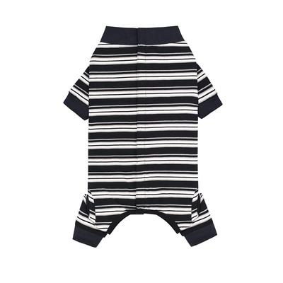 Combinaisons Pratiques à Quatre Pattes à Rayures pour Chiots Polyester Vêtements de Mode pour Chien de Compagnie Pyjamas Doux pour Chien Printemps