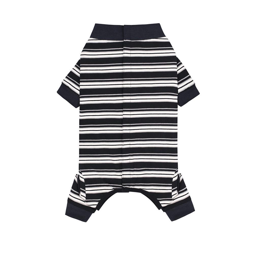 Polyester Puppy Stripes Jumpsuits Four-legged Dog Pajamas Durable Pet Dog Clothes  Autum