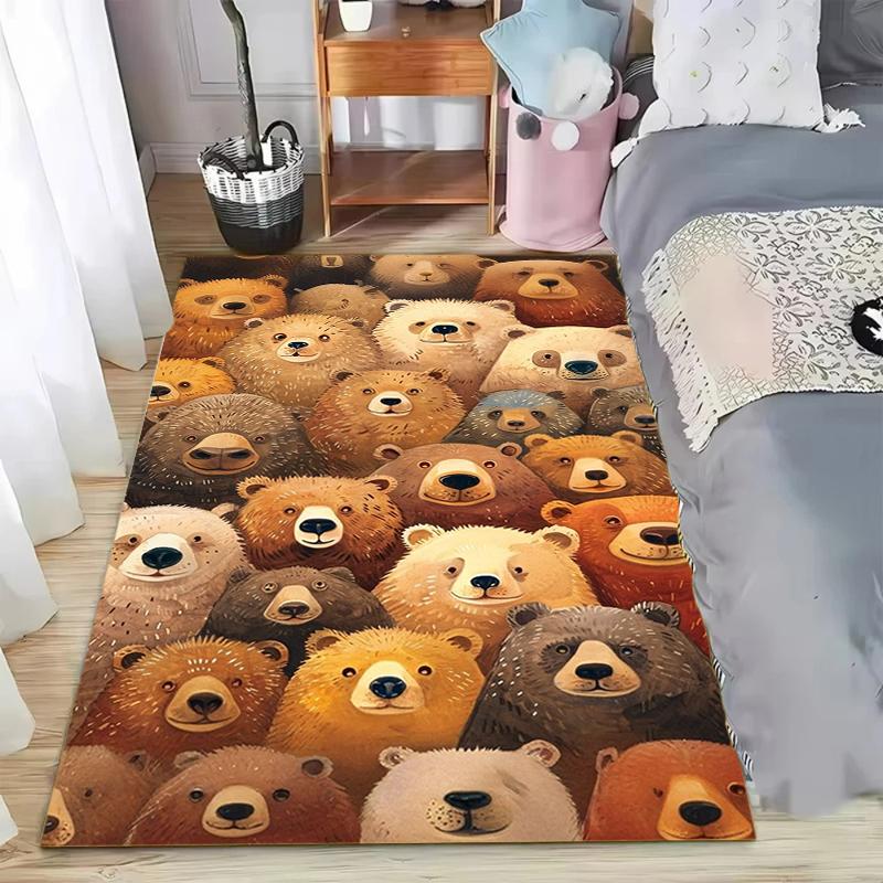 

Cute Cartoon Bear Area Rug Non Slip Bathroom Doormat Washable Kids Room Playroom Girls Bedroom Carpet Entryway Floormat Nordic 40X60cm