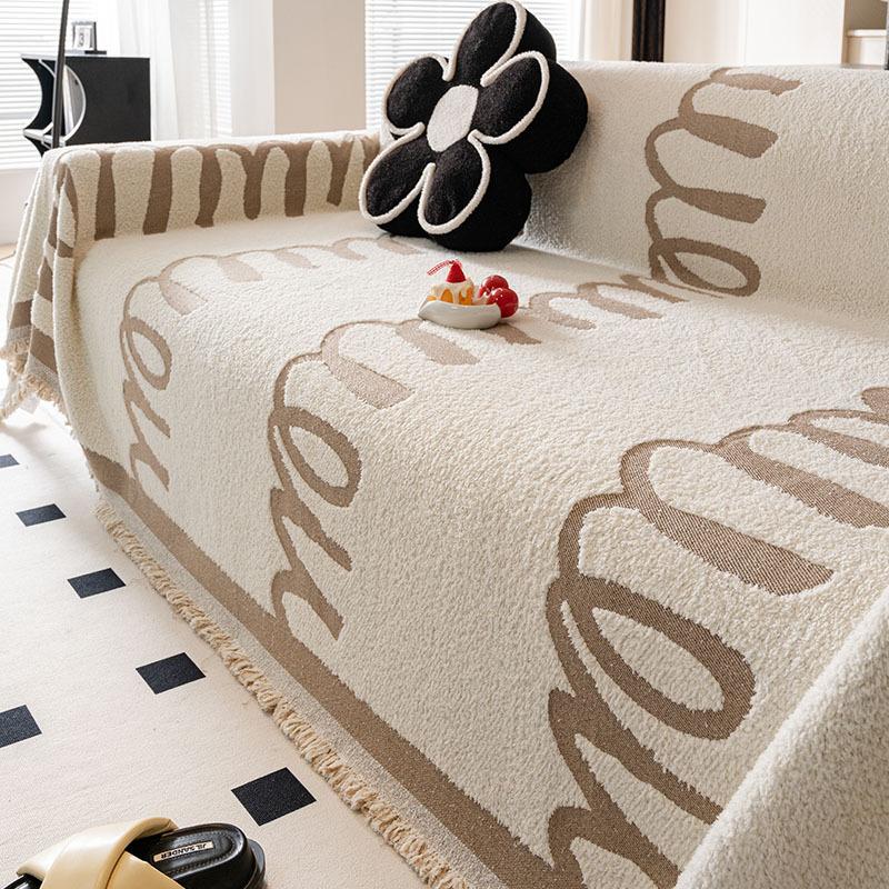 

Полотенце для дивана, чехол для дивана в гостиную, прочный, нескользящий, моющийся, дышащий, с кисточками, подушка для украшения дома 180x130