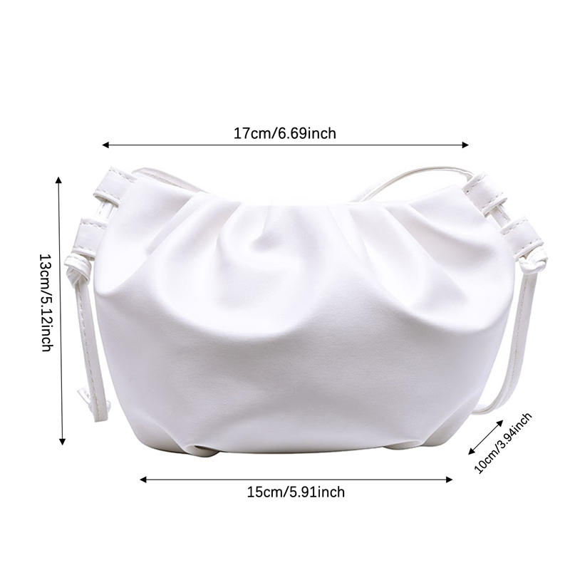 Women's Fashion Cloud Shape Evening Bag Niche Design Solid Color Leather Shoulder Messenger Bag