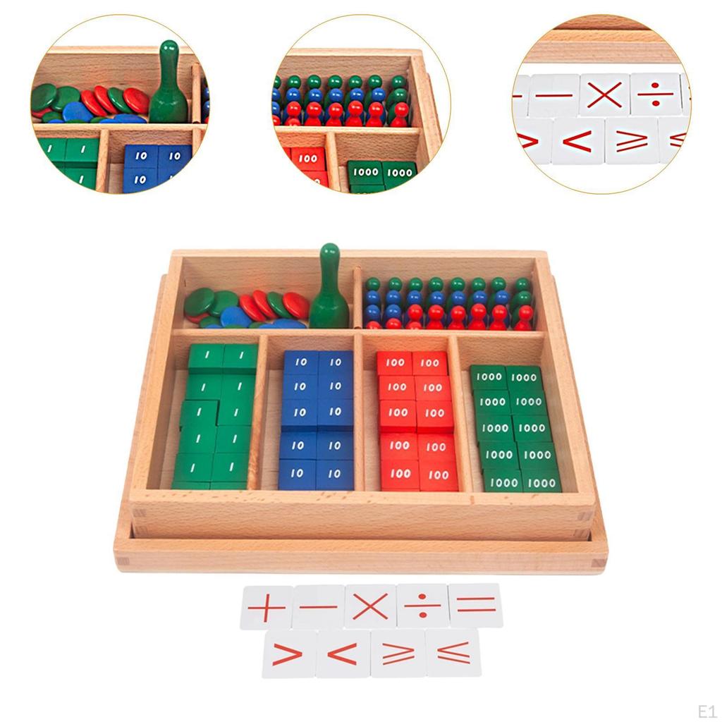Kids Math Stamp Game, Early Learning Tool, Practical, Preschool, Wooden, Children Educational Toy,