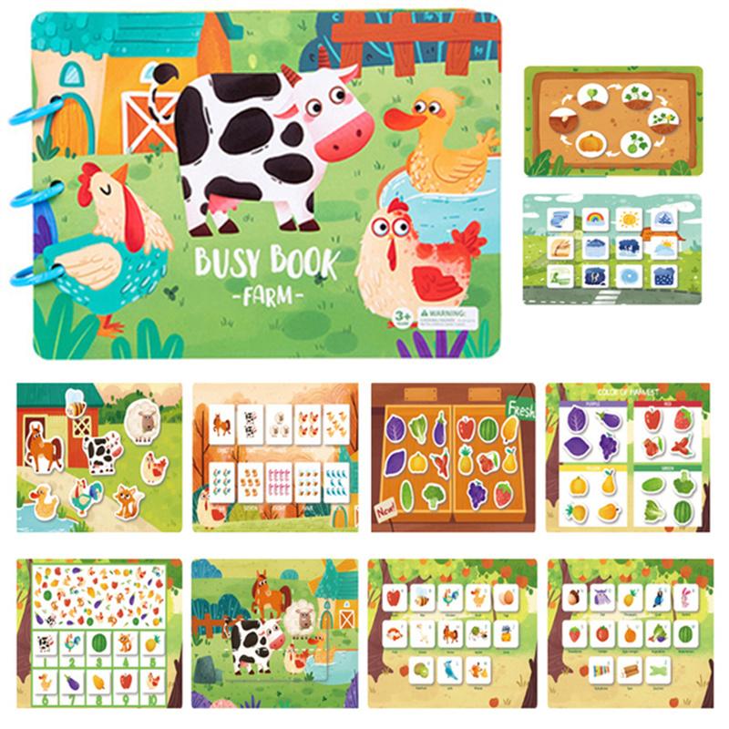 Montessori Toddler Busy Book Learning Activity Quiet Book for Early Education 2-4 Years