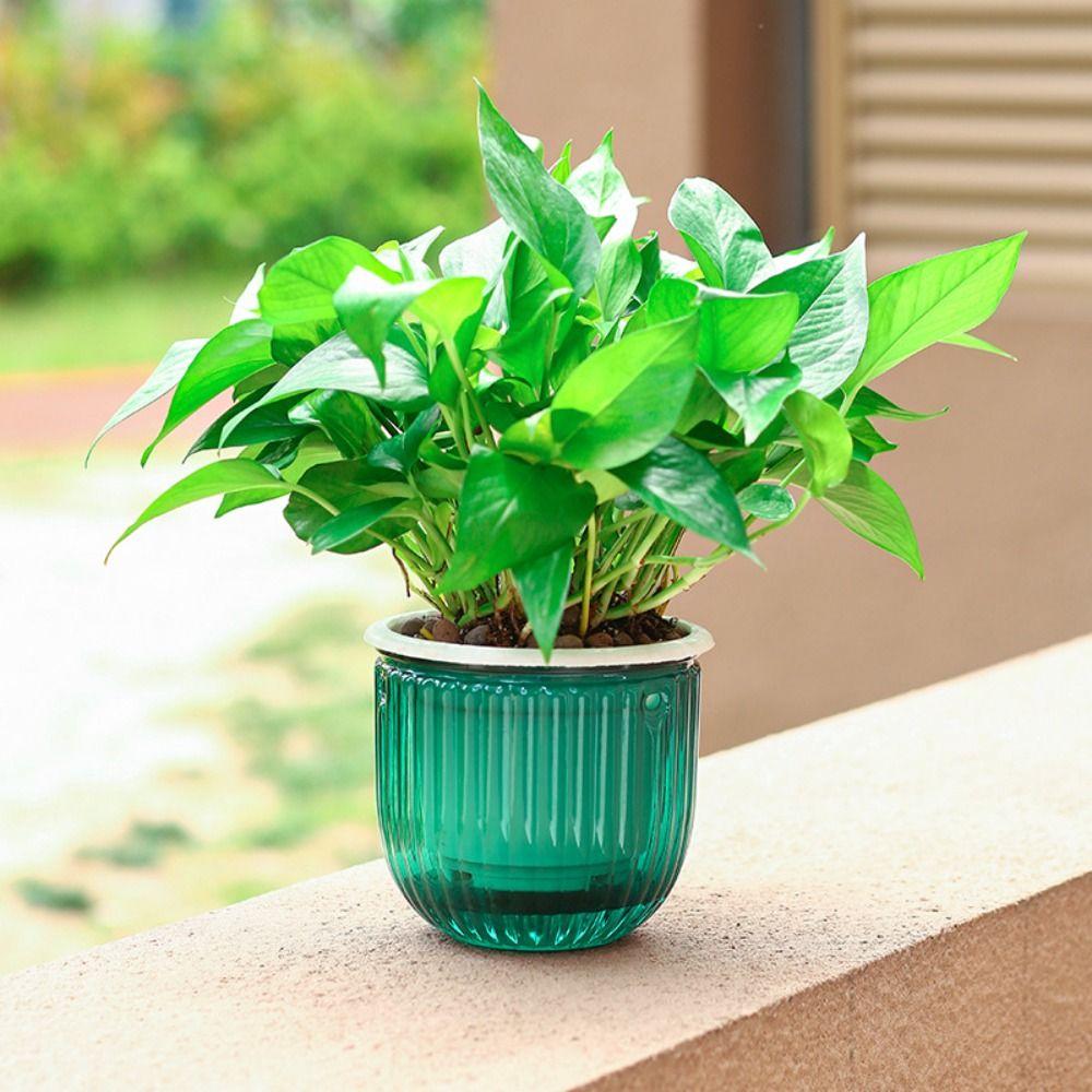 Garden Decoration Self-watering Flower Pot Plant with Drainage Holes Houseplant Flowerpot with Chain Lazy Planter