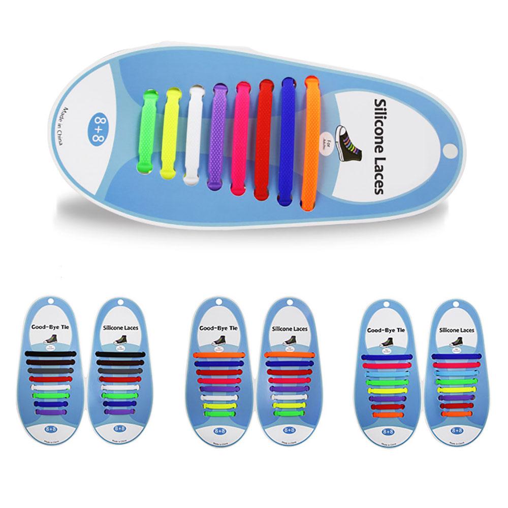 Silicone World Silicone Elastic Shoelaces Unisex Athletic No Tie Shoe Lace All Sneakers Fit Quick Shoe Lace For Adults Kids