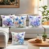 Home Decor Butterflies & Hydrangeas Floral-Printed Pillow Covers Pattern Cushion Cover Suitable for Sofa Bedroom Car Pillow