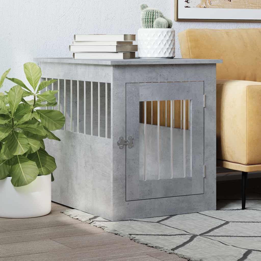 vidaXL Dog Crate Furniture Concrete Gray 55x75x65 cm