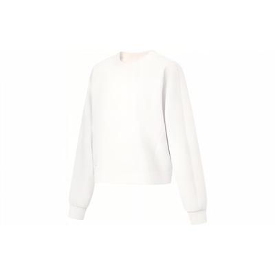 Moletom de Gola Redonda Cor Sólida Série Fitness Li Ning Moletom Feminino Branco AWDT526-1
