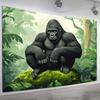 Majestic Gorilla in the Jungle Tapestry  Perfect for Adding Bold and Natural Style to Any Room Decor Ideal for Home Use