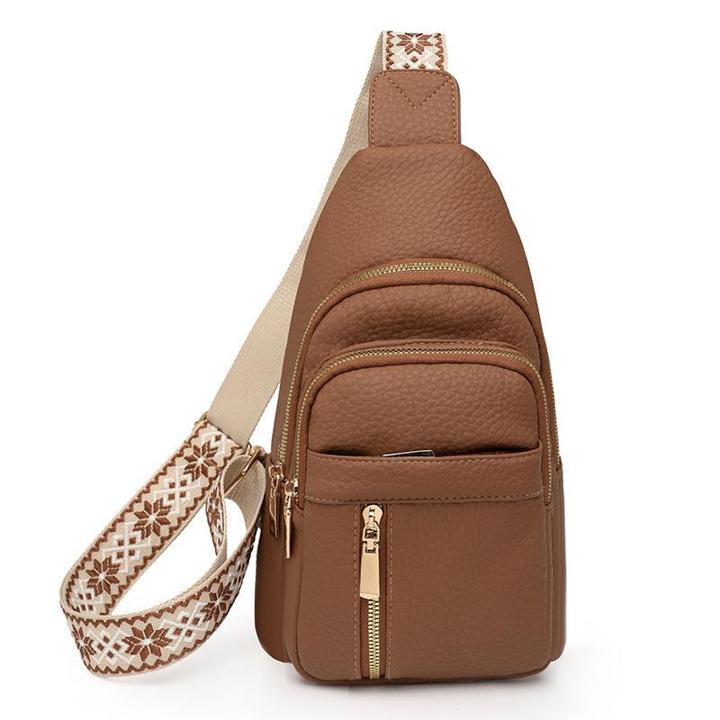 Женская сумка через плечо, мягкая кожаная нагрудная сумка, винтажная сумка через плечо хаки