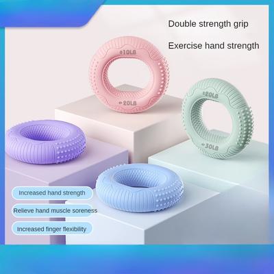 Hand Grip Strengthener, Forearm, Fingers Exerciser - Silicone Rings for Muscle Training, Sports, Rock Climbing, Fitness