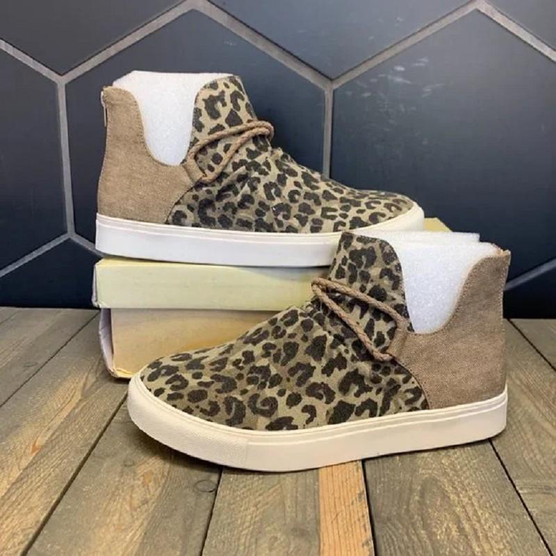 

Шикарные слипоны с леопардовым принтом для женщин с удобной резиновой подошвой, идеально подходящие для повседневной носки Dark Brown,43