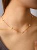 Korean Fashion Elegant Exquisite Light Luxury Stainless Steel 18K Gold-Plated Zirconia Four-Leaf Clover Zircon Set Female