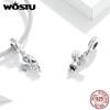 WOSTU 925 srebro mały aniołek metalowy wisiorek fit oryginalna bransoletka zrób to sam