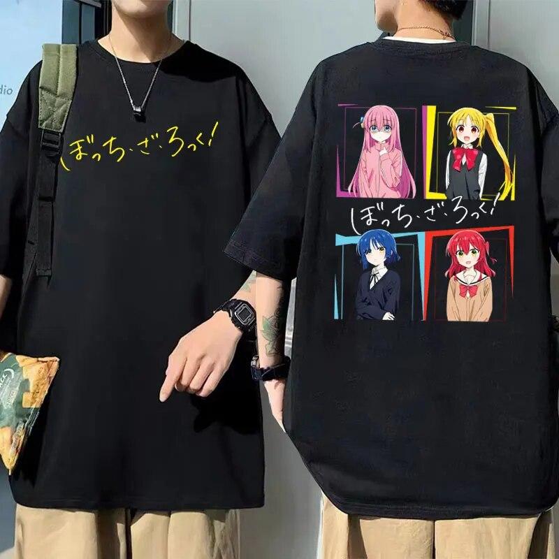 Sevimli Komik Anime BOCCHI THE ROCK Gotoh Hitori Grafik T-shirt Yaz Unisex Kadın Büyük Boy Unisexga Tees Unisex % 100% Pamuk Tshirt