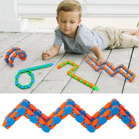 8Pcs Fidget Toy Wacky Tracks Stress Relief Toy Soothing Decompression Folding