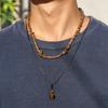 Artificial Turquoise Multilayer Collar Necklace With Geometric Pendant For Boho Women