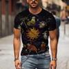 Camiseta de verano con estampado 3D para hombre, sencilla, con estampado de rayas a cuadros, fresca, transpirable, de manga corta, informal, moderna, de gran tamaño