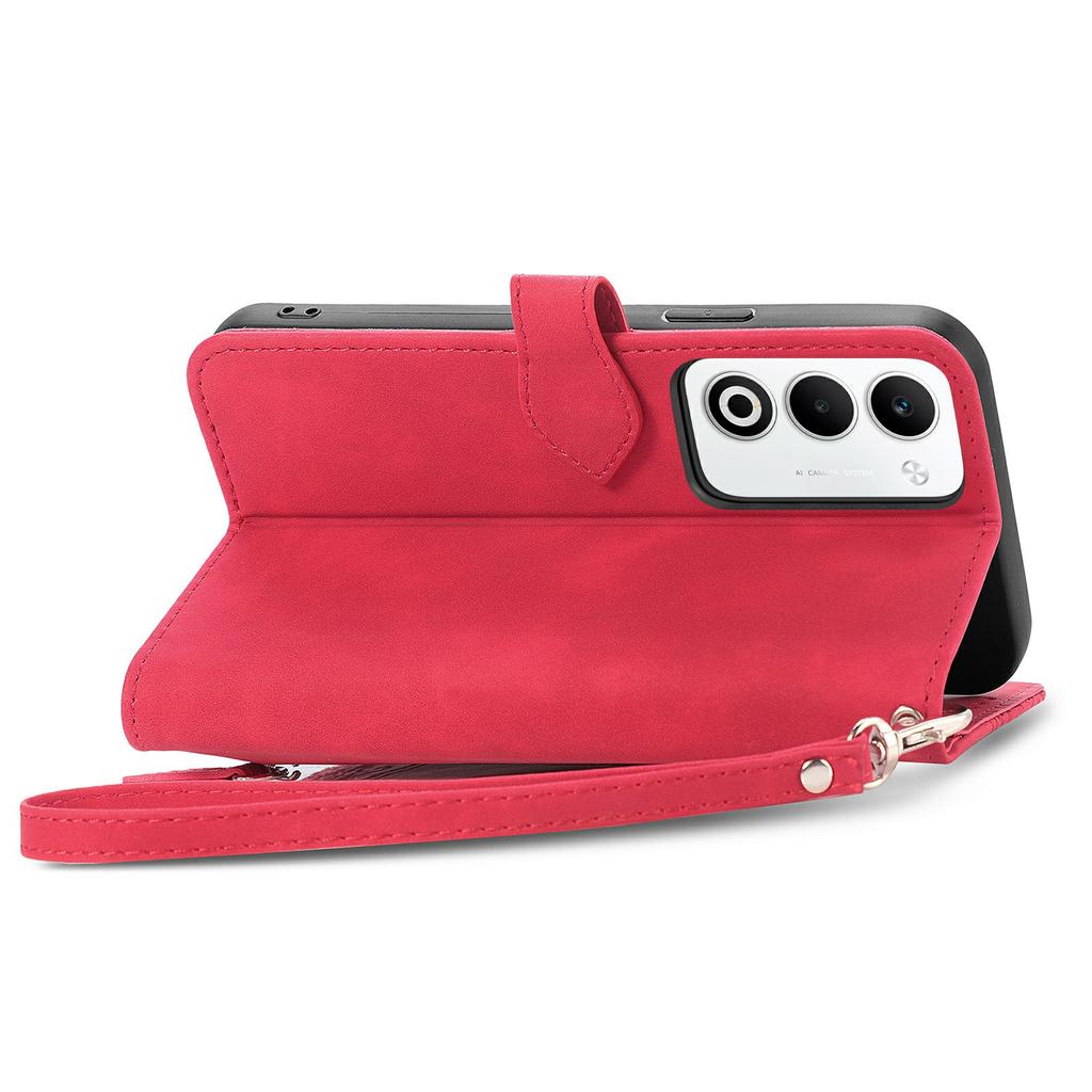 For Samsung Galaxy S26 Wallet Case Butterfly Floral Imprint PU Leather Phone Cover with Wrist Strap