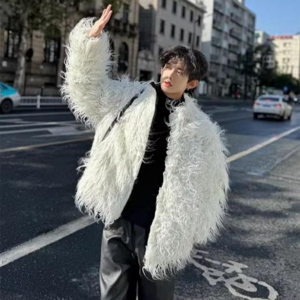 Winter Fashion Show Style Ins Network Celebrity Imitation Mink Fur Men and Women High-end Second-hand Corrugated Long Fur Coat