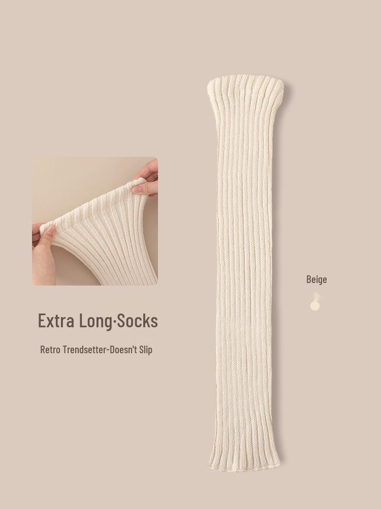 2025 A/W Women's Thick Knitted White Leg Warmers for Autumn/Spring - Hot Girl Style Calf Snow Boots Accessory.