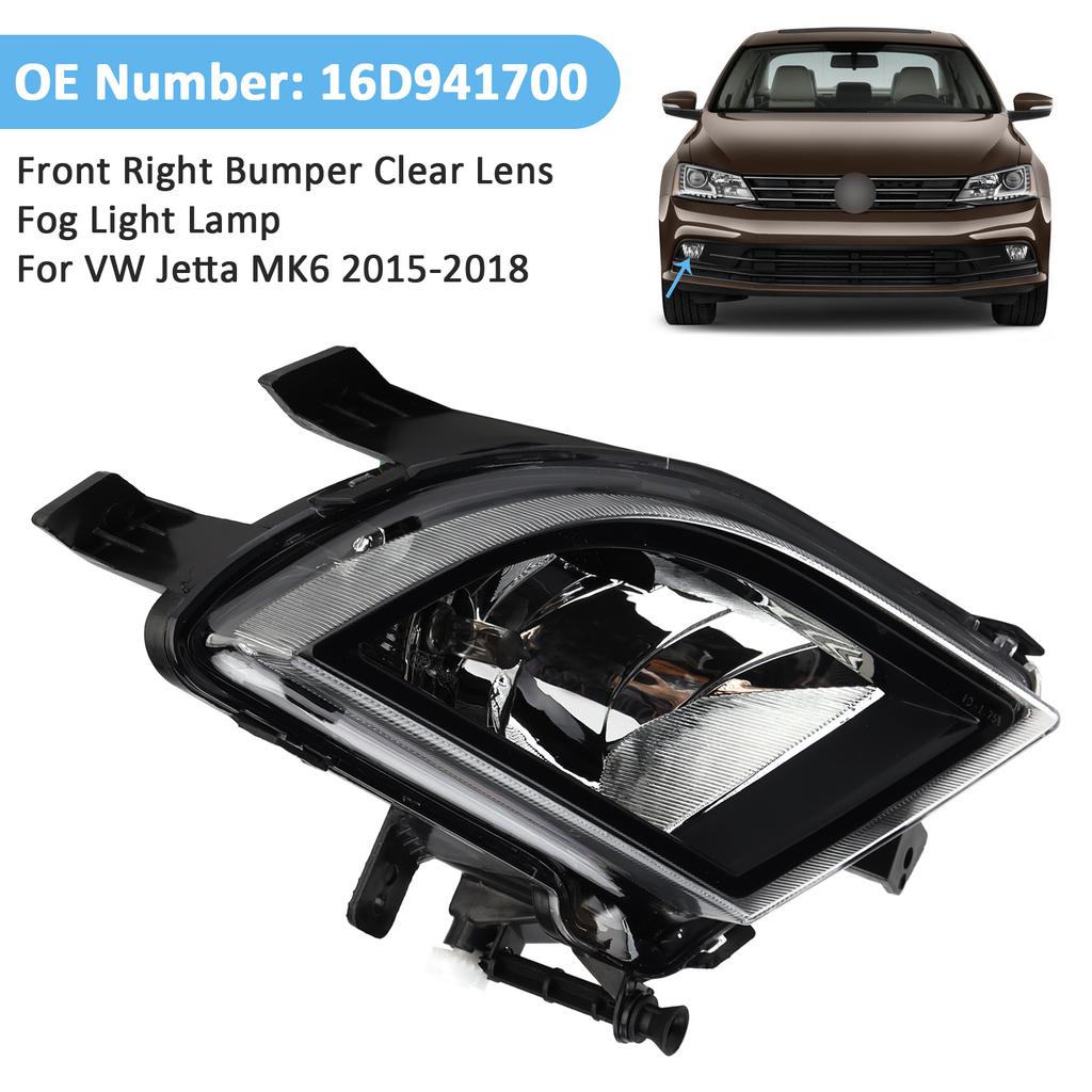 Front Bumper Clear Lens Fog Light Lamp For Volkswagen Volkswagen Jetta 2015-2018