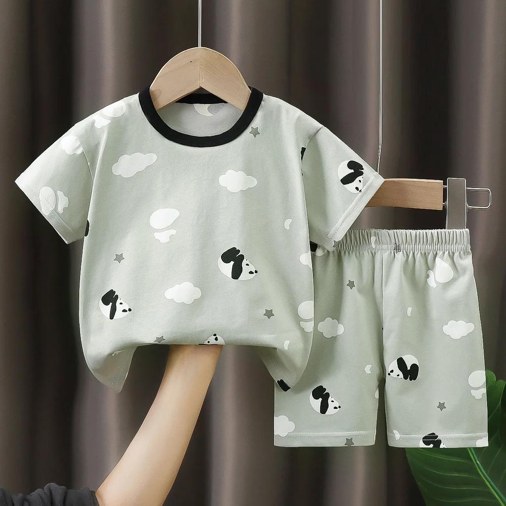 T-Shirts Bequeme Shorts Polyester Lässig Tägliche Kleidung Für Mädchen Set Baby Sommer Outfits Cartoon Jungen Kurzarm