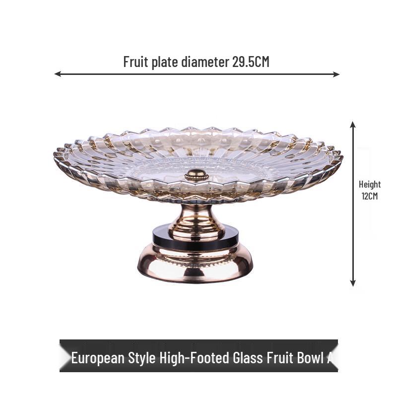 Youde Striped Crystal Glass Snack Plate