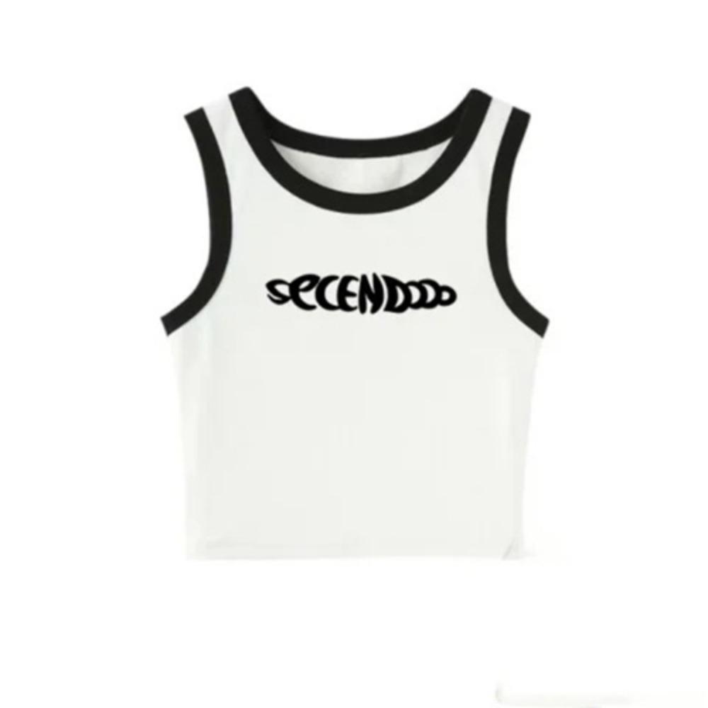 Letter Women's Knit Vest Top Sweet Sleeveless Camisole Fashion Slim Crop Top Travel