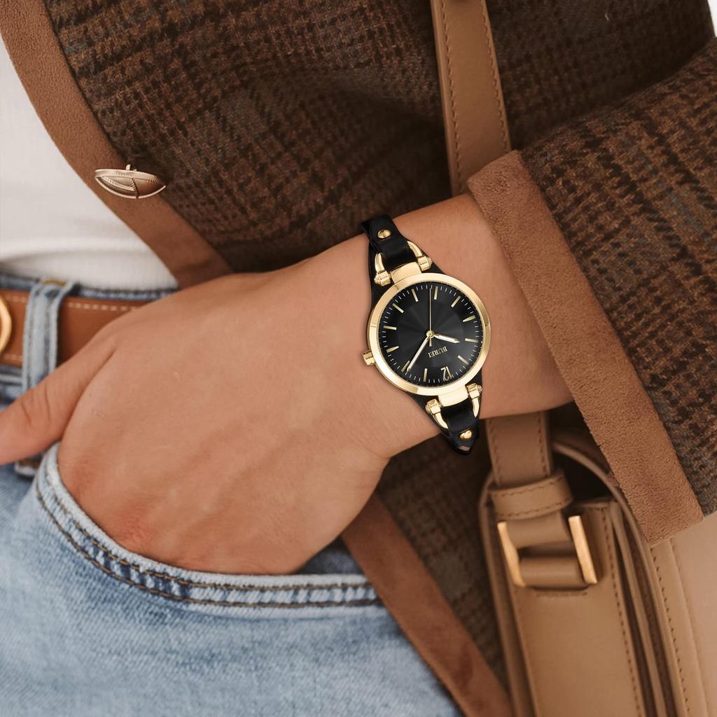 BUREI Analog Quartz Watch with Waterproof Leather Slim and Large A and Lightweight Watch for A Popular Choice for and Everyday A Great Gift for or Any
