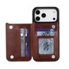 For iPhone 17/Air/17 Pro/17 Pro Max Wallet Case With Card Holder,PU Faux Leather Kickstand Card Slots Case,Double Magnetic Clasp